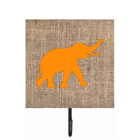 Carolines Treasures Elephant Burlap and Orange Leash Or Key Holder BB1011-BL-OR-SH4